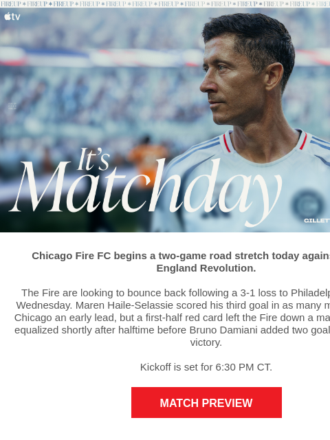 chicagofirefc newsletter: TODAY: Chicago Fire vs New England Revolution