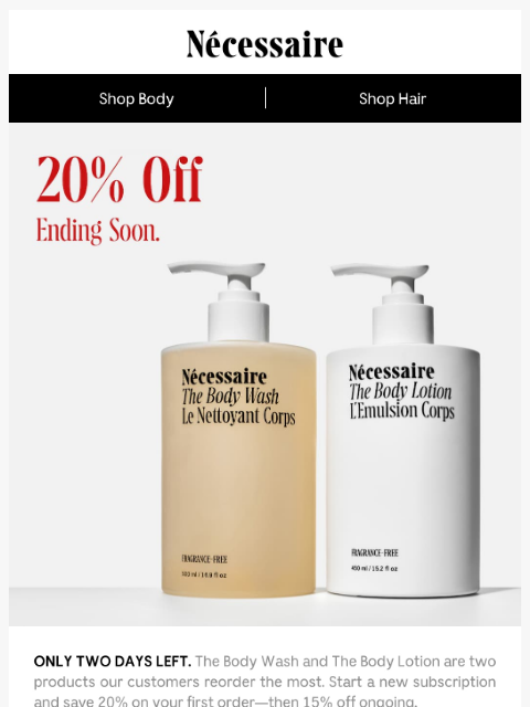 necessaire newsletter: Still 20% Off New Subscriptions