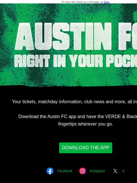 austinfc newsletter: Austin FC, Right In Your Pocket