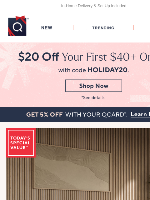 qvcemail newsletter: Sweet Dreams with Saatva TSV® + Get $20 Off
