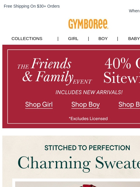 gymboree newsletter: 40% Off Sitewide + Winter's #1 Style: Sweaters