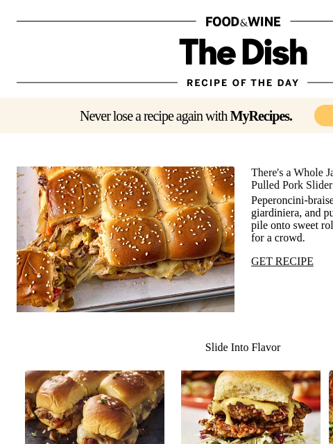 foodandwine newsletter: Pickle-Pulled Pork Sliders