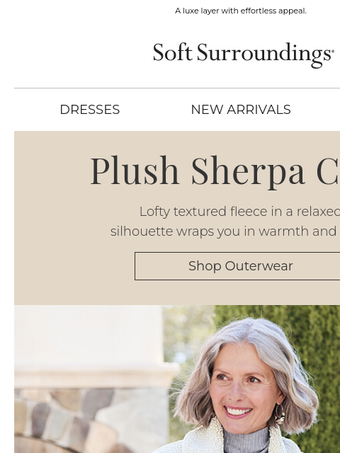 softsurroundings newsletter: The New Plush Sherpa Coat