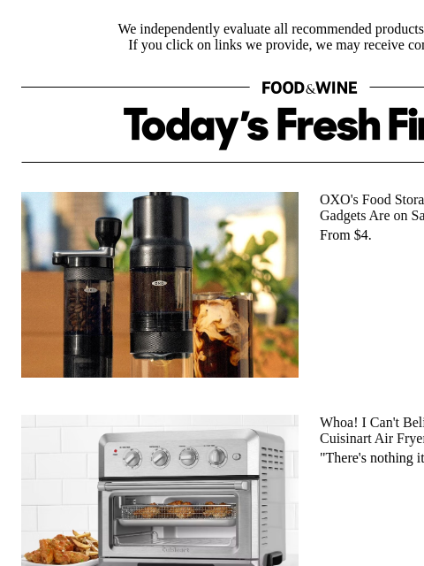 foodandwine newsletter: Deal Alert: The Highly Coveted Cuisinart Air Fryer...