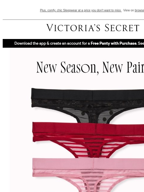 victoriassecret newsletter: Panty Packs from $20—Add to Cart