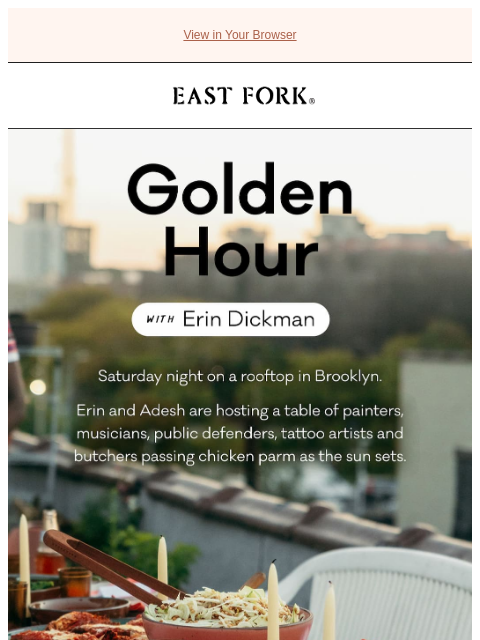 eastfork newsletter: A rooftop dinner party in Brooklyn