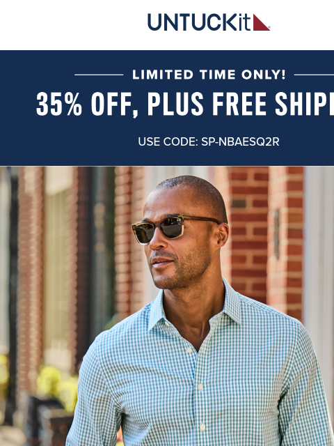 untuckit newsletter: Just For You: 35% Off Wrinkle-Free Favorites