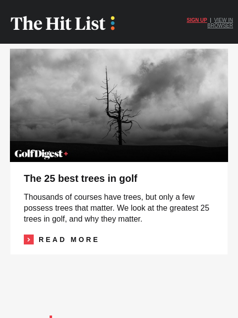 golfdigest newsletter: The 25 best trees in golf