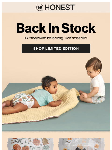 honest newsletter: Back In Stock: Falloween Diapers 🎃