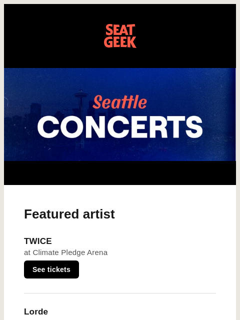 seatgeek newsletter: Coming to Seattle: TWICE, Lorde, NBA YoungBoy and ...