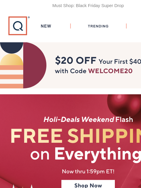 qvcemail newsletter: Flash! Free Shipping on Everything
