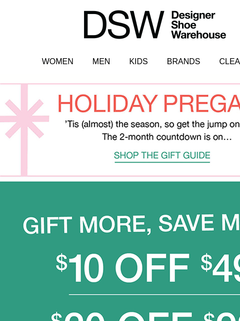 dsw newsletter: TICK TOCK: $10 OFF