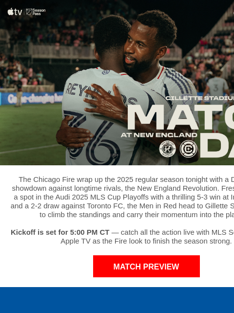chicagofirefc newsletter: TONIGHT: Chicago Fire vs New England Revolution
