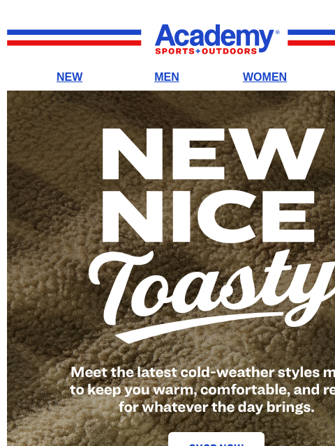 academy newsletter: NEW Cold-Weather Styles to Warm Up To