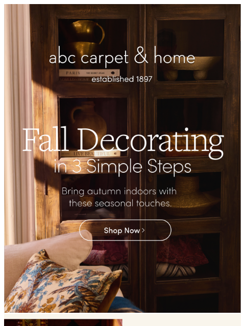 abchome newsletter: A Fall Interior in 3 Simple Steps