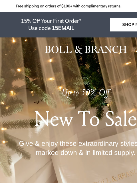 bollandbranch newsletter: New sale styles (& you get first pick)