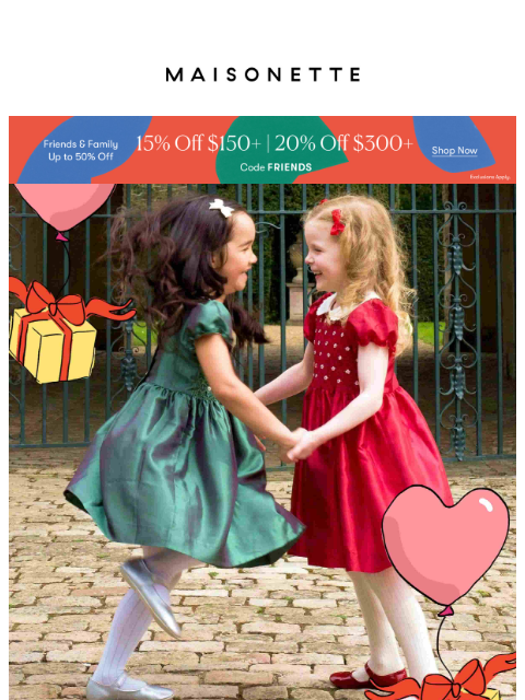 maisonette newsletter: An Early Holiday Treat: Extra 20% Off