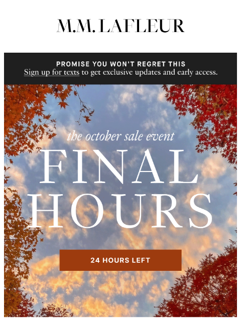 mmlafleur newsletter: Final Day: The October Sale Event
