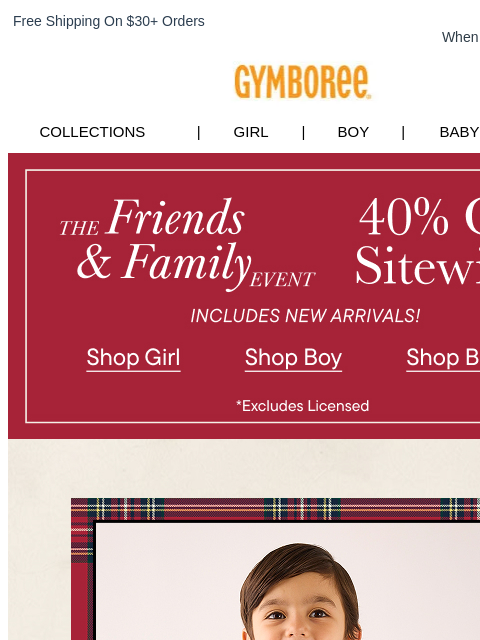 gymboree newsletter: Meet Warm Winter Outerwear + 40% Off Sitewide