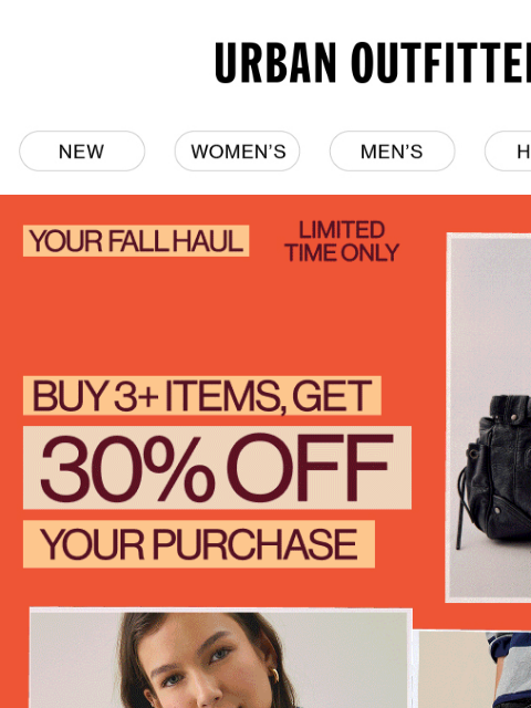 urbanoutfitters newsletter: Your Fall Haul = 30% Off