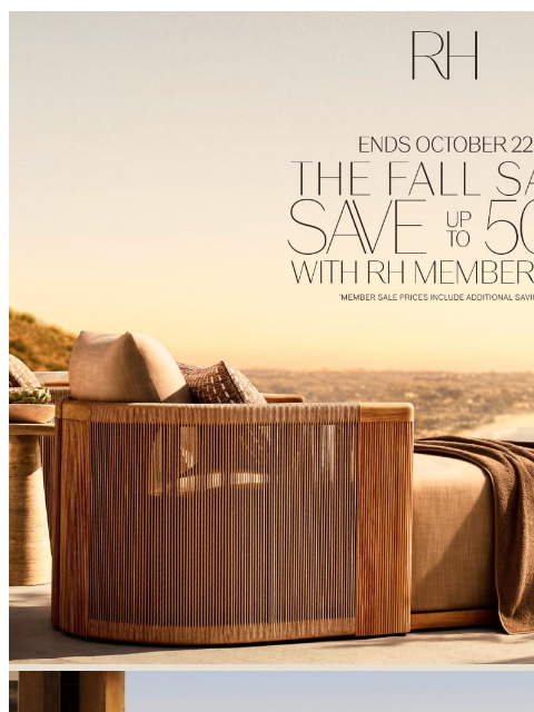 rh newsletter: Save Up to 50% on Premium Solid Teak Outdoor Colle...