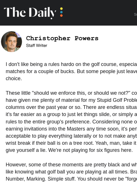 golfdigest newsletter: How to put your playing partner on the spot