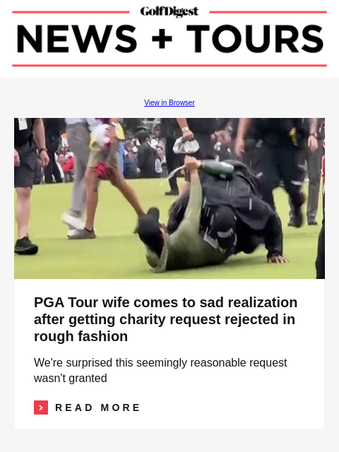 GolfDigest View in Browser Adam Hadwin PGA Tour wife comes to sad realization after getting charity request rejected in rough fashion We're surprised this seemingly reasonable request wasn't