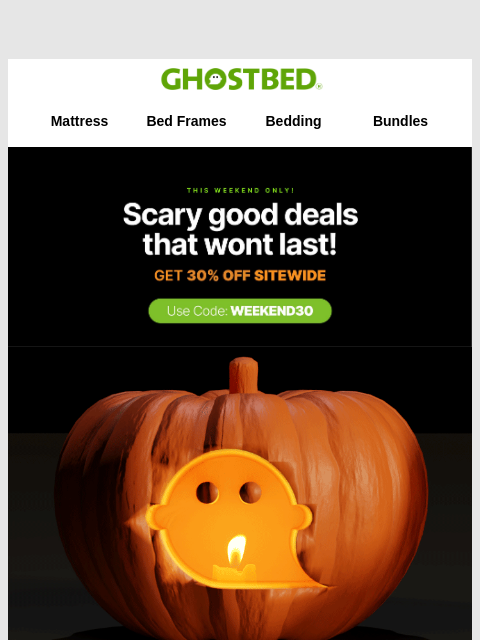 ghostbed newsletter: FLASH SALE ⚡️ 30% OFF EVERYTHING!