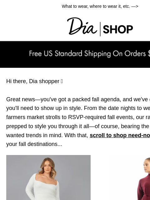 dia newsletter: It's Here! Dia's Guide to Fall Fashion 🤎