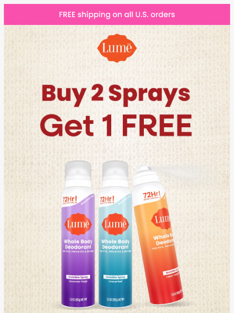 lumedeodorant newsletter: β οΈ Don't Miss: Buy 2 Sprays, Get 1 FREE! β οΈ