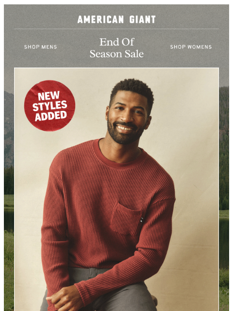 american-giant newsletter: New Styles Added to the Fall Sale