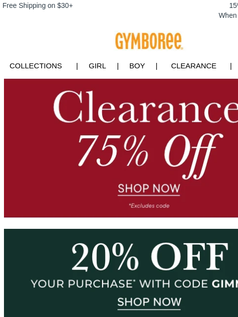 gymboree newsletter: Going Fast! 75% off Clearance