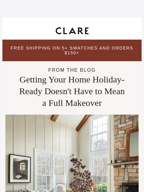 clare newsletter: Your Pre-Holiday Paint Checklist 🏡