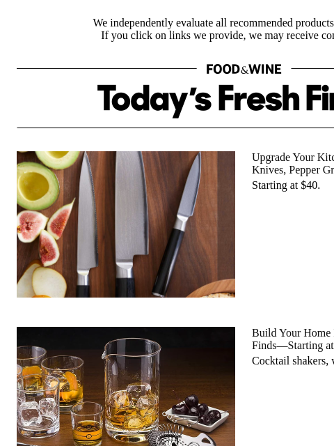 foodandwine newsletter: Level Up Your Next Dinner Party With These Bar Too...