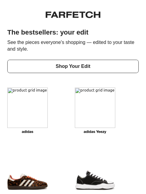 farfetch newsletter: Presenting the bestsellers