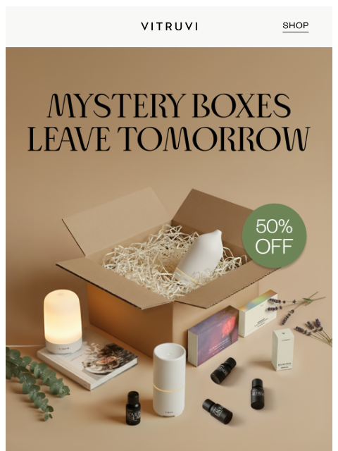 vitruvi newsletter: ENDING SOON: Mystery Boxes Leave Tomorrow! β°