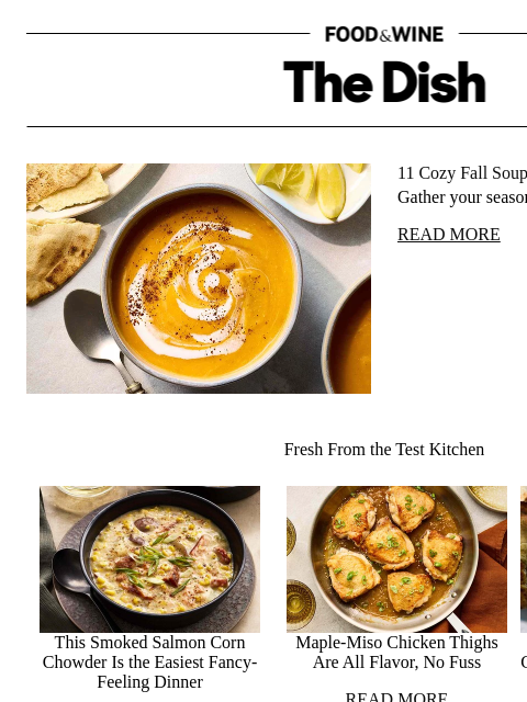 foodandwine newsletter: 11 Cozy Fall Soups You Can Make in a Blender