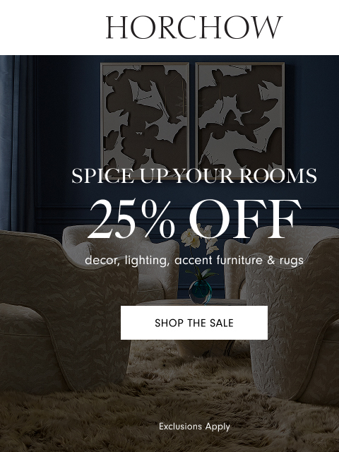 horchow newsletter: Last day for 25% off rugs, lighting, decor & more