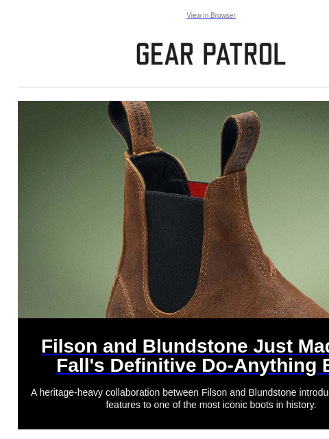 gearpatrol newsletter: Filson and Blundstone Just Made a Boot Together