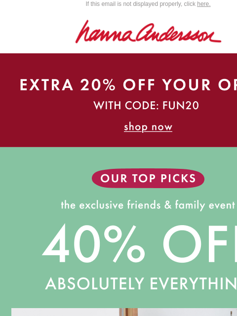 hannaandersson newsletter: 🤩 New, Best-Selling & 40% Off: Our Top Picks