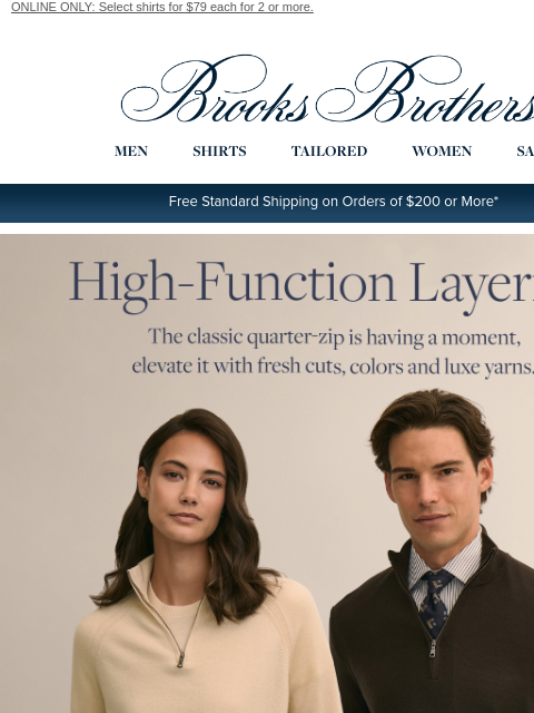 brooksbrothers newsletter: The quarter-zip sweater edit: timeless looks trend...