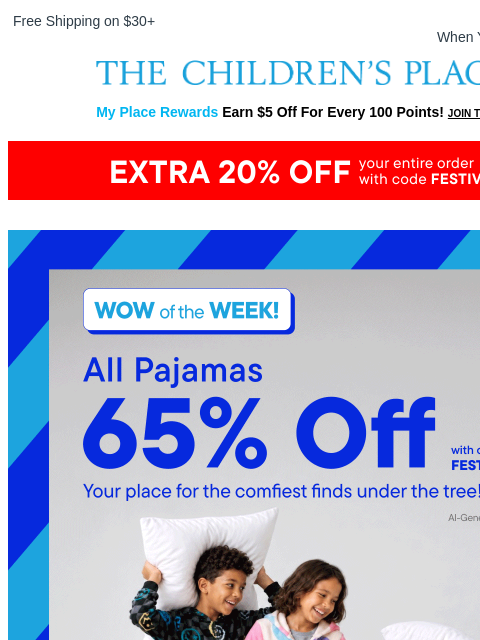 childrensplace newsletter: 🎄 Matching Family PJs for 65% OFF?!