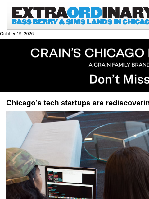 crainalerts newsletter: Tech firms suddenly want offices