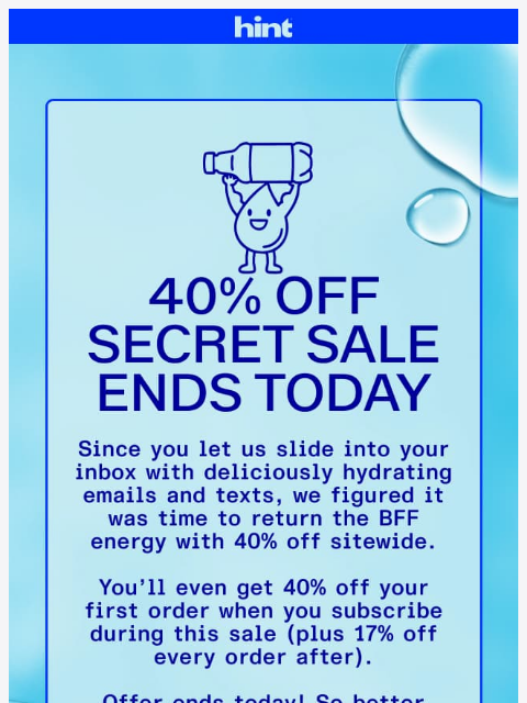 drinkhint newsletter: Last chance for 40% off!