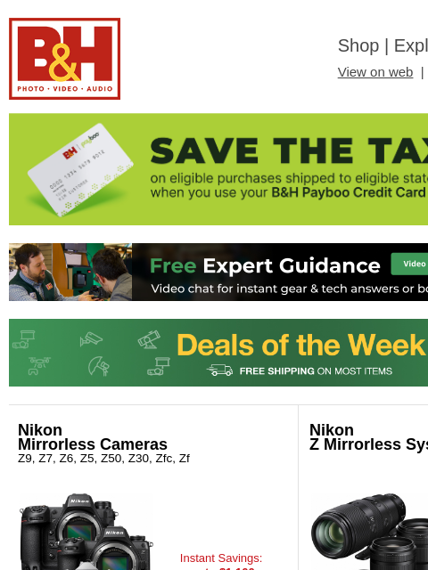 bhphotovideo newsletter: Save BIG Now on Nikon, Aputure, HP, LG, Samsung & ...