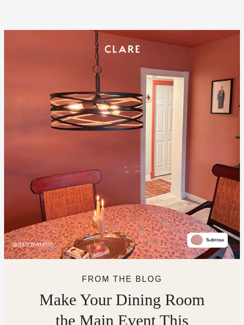 clare newsletter: Hosting Thanksgiving this year? 🦃