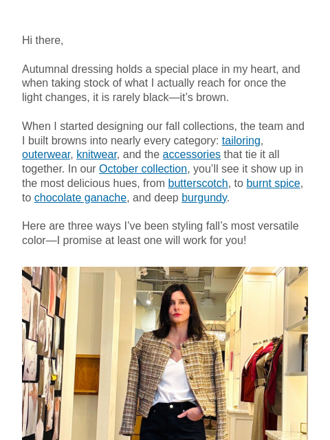 mmlafleur newsletter: Brown is my new black.