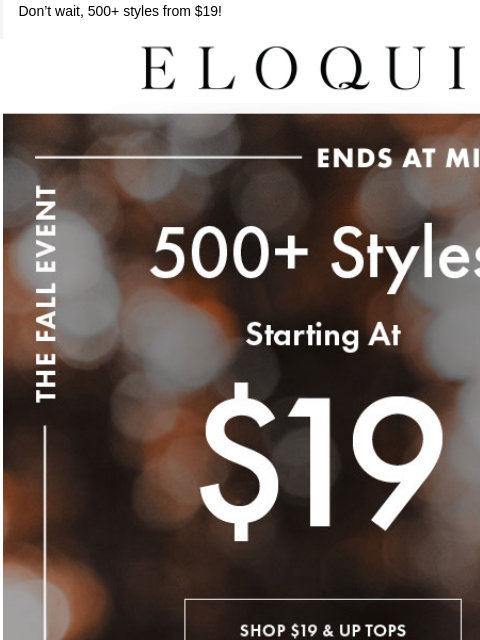 Don't wait, 500+ styles from $19! Logo The Fall Event The Fall Event Shop Tops Shop Bottoms Shop Dresses Shop Jackets Shop All Deals GIF Shop Sizes 14-16 Shop Sizes 18-20 Shop 22-24 Shop 26-32 Shop