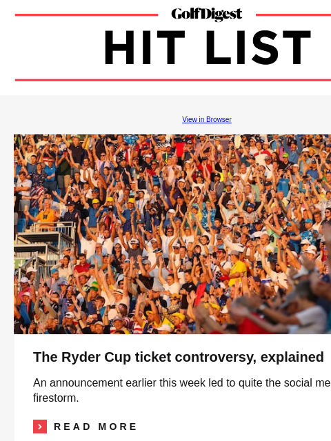 The Ryder Cup ticket controversy, explained GolfDigest View in Browser Ryder Cup The Ryder Cup ticket controversy, explained An announcement earlier this week led to quite the social media firestorm.