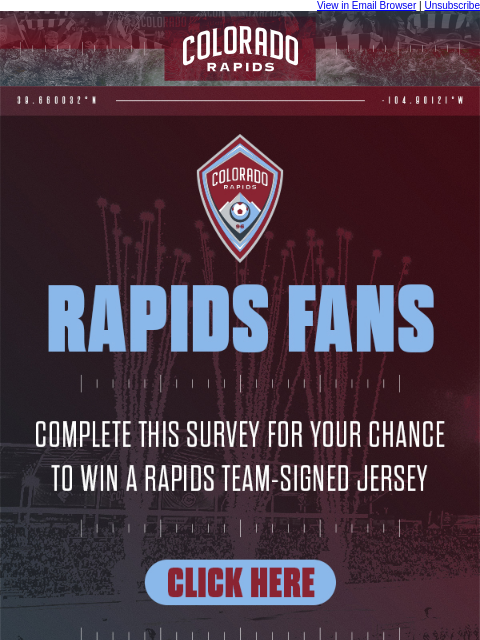 thecoloradorapids newsletter: Take a short survey for a chance to win a Rapids t...